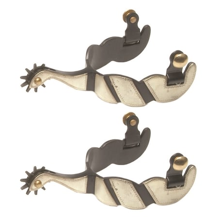 Jacks Imports Black Steel Roping Spurs 11045